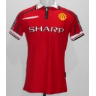 Jersey Bola Retro Manchester United home Treble Winner 1998