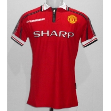 Jersey Bola Retro Manchester United home Treble Winner 1998